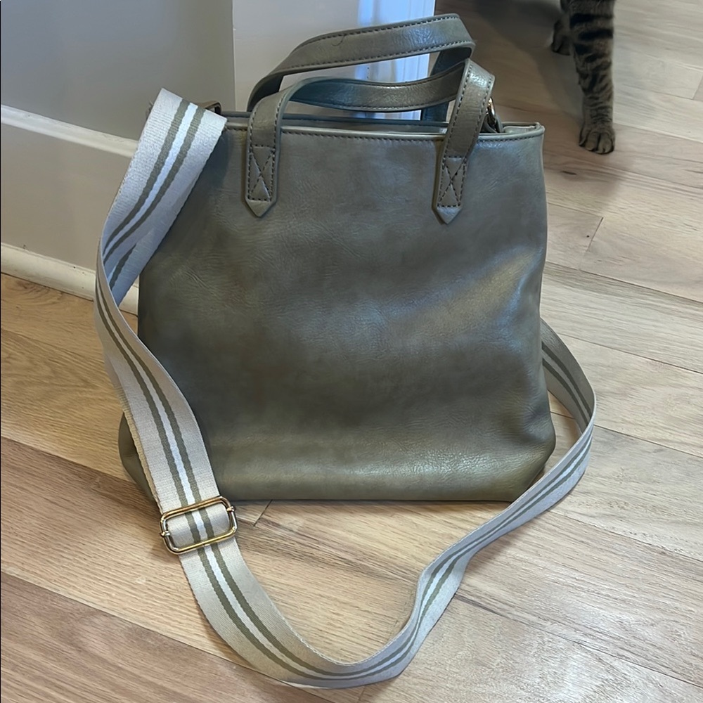 Moda Luxe Olive Green Tote Bag